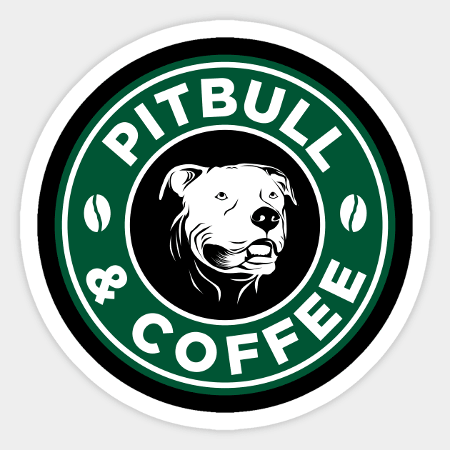 Pitbull and Coffee Sticker by VBleshka